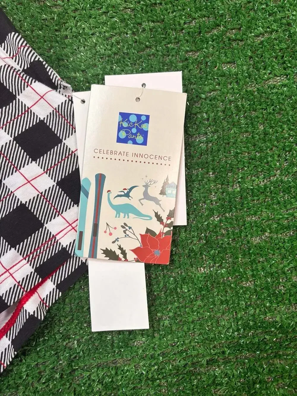 Kickee Buffalo Check Pajama Set Size 14 Black White Red Plaid Long Sleeve